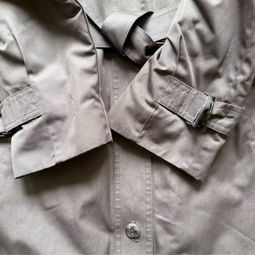 London Fog Mauve Quilted Trench Coat Size 14P Rare Colour Vintage 70s-80s - Picture 11 of 16